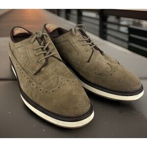 Vince Camuto Edwyn Tan Suede Wingtip Oxford Hybrid Dress Sneaker Mens 11 NWOB
